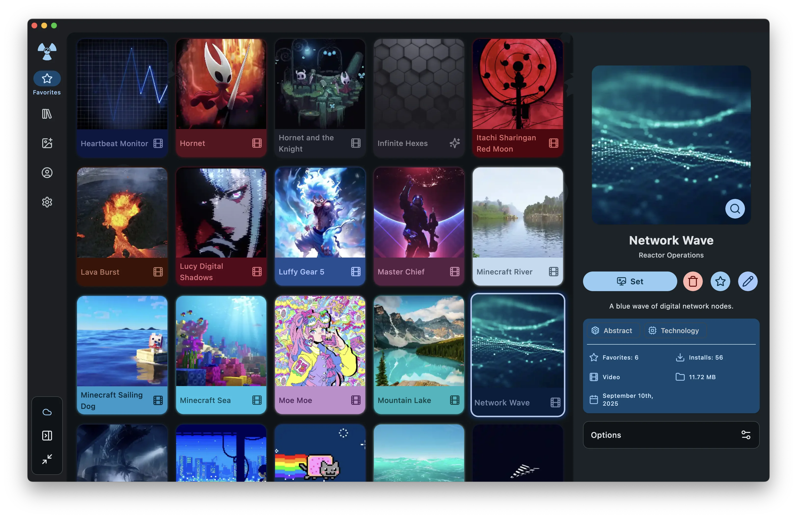 Wallpaper Reactor Application Interface